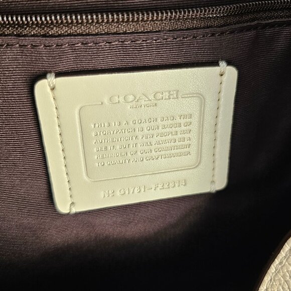 Coach Lexy Stardust Cream Bedazzled Leather Hobo Bag - Picture 7 of 11